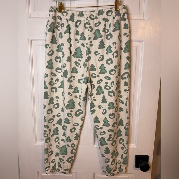 Mighty Fine White Joggers with Green Patterns - Picture 4 of 4